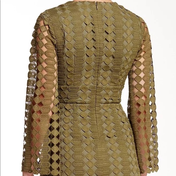 CYNTHIA ROWLEY- Green LACE VNECK DRESS $428 Size8 - Picture 4 of 4